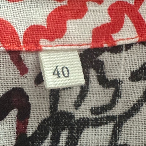 Christian Berg Woman Blouse M Floral Tie Side Pure Linen Multicolor - Picture 3 of 11